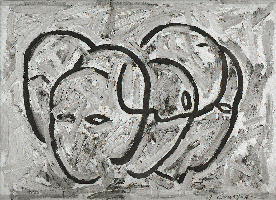 Rafael Canogar: Escena urbana. Boceto